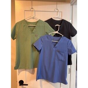 3 figs nursing Catarina scrub tops shirts xxs xs blue green jade grey